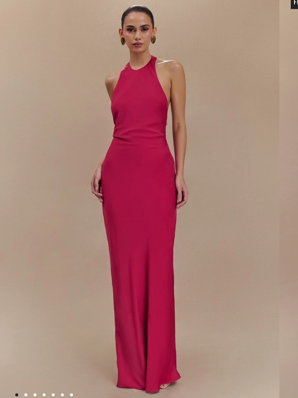 Meshki Magenta Halter Maxi Dress